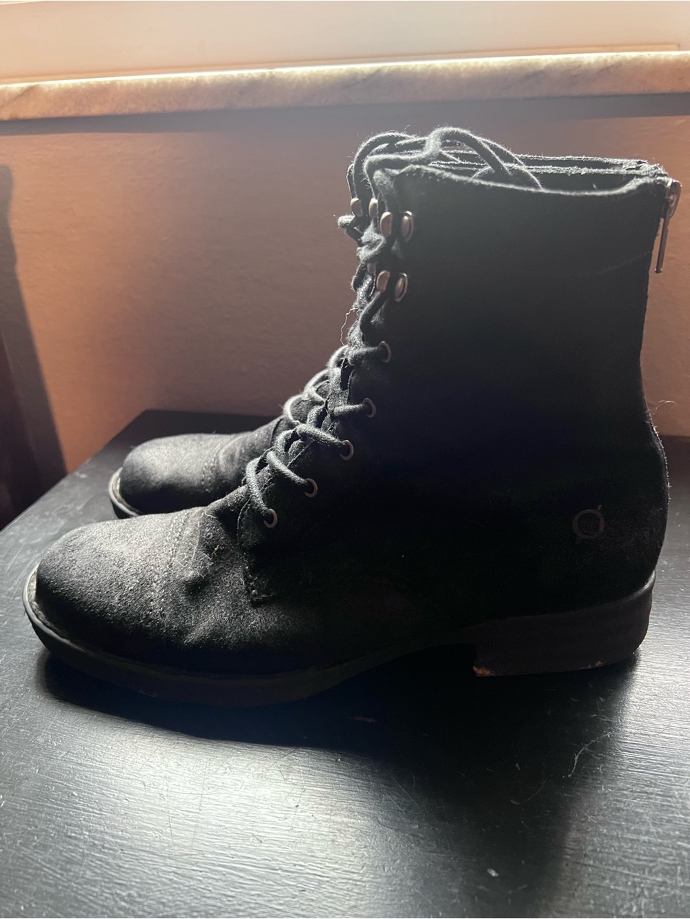 Born Kelisa Black Lace-Up or Zip Suede - Picture 2 of 4